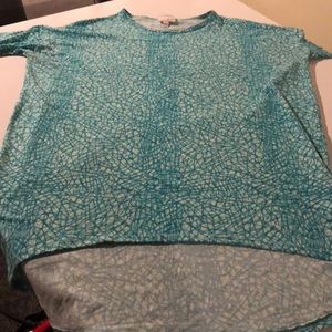 Lularoe Irma XXS teal, aqua, white design